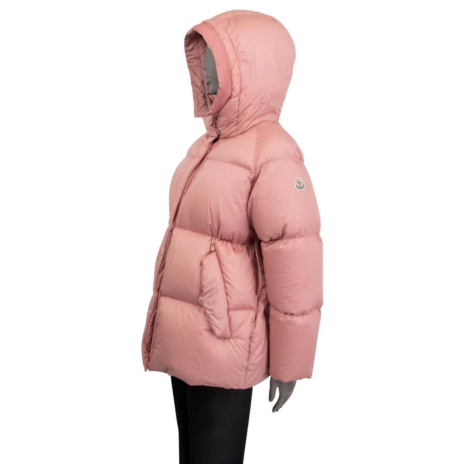 MONCELR blush pink cotton NERIUM HOODED DOWN PUFFER Jacket 1 XS For Sale at  1stDibs