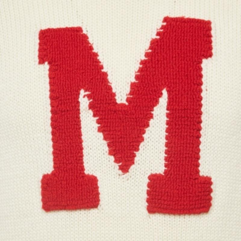 De los hombres Moncler 2 1952 Jersey de cuello alto de punto de lana Intarsia blanco L en venta