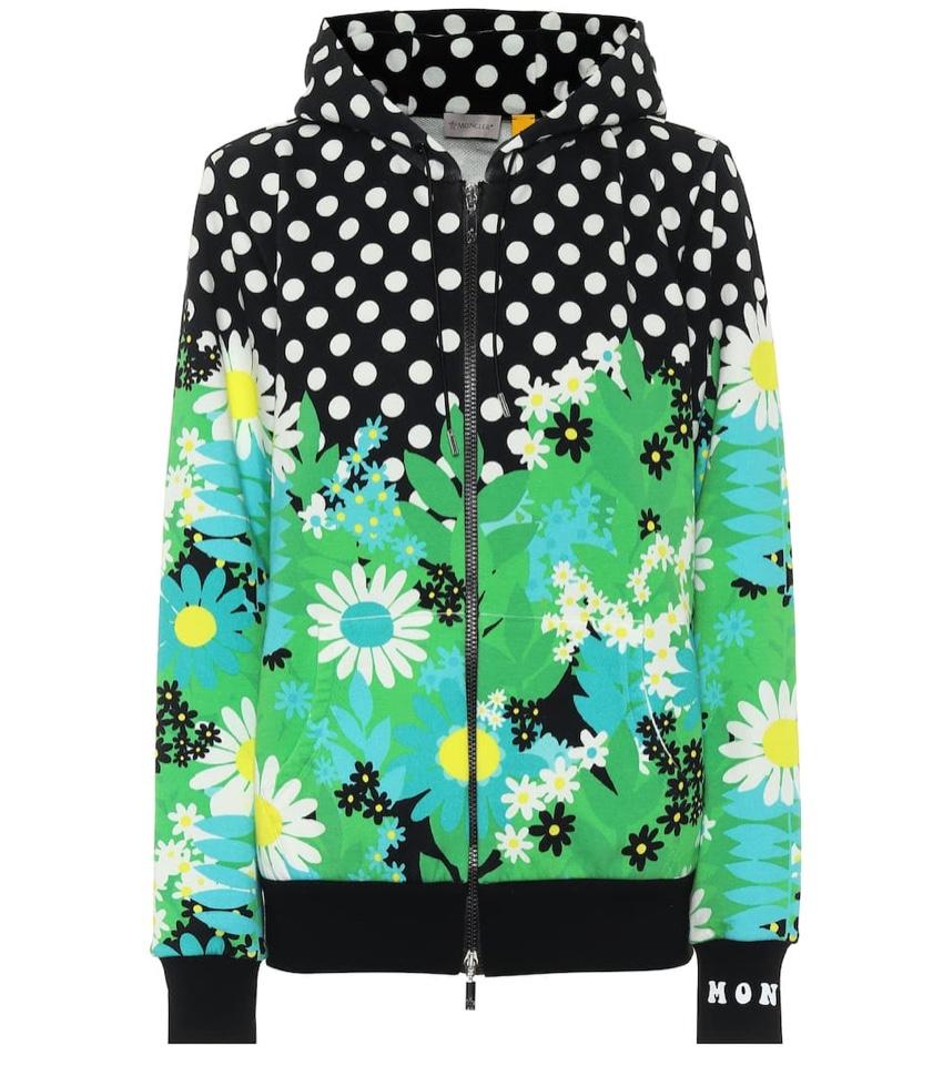 Moncler 8 Richard Quinn Black & Green Daisies Print Hoodie - Size Small In New Condition In London, GB
