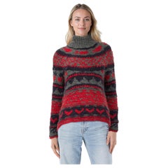 Moncler Maglia a collo alto in lana astratta Taglia M. I.