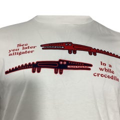 Moncler Aligator Crew-Neck T-Shirt in White Cotton