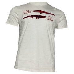 Moncler Aligator Crew-Neck T-Shirt in White Cotton