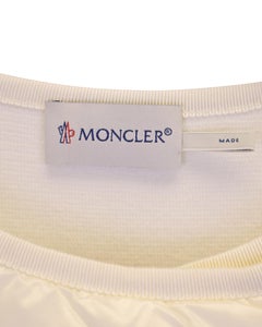 Moncler Asymmetrical Zipped Jacket in Cream Polyamide