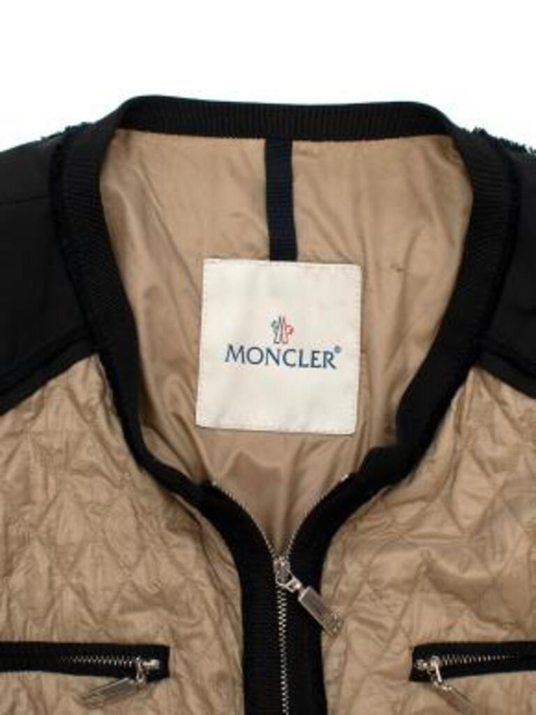 Moncler beige & black nylon Roseline jacket For Sale 2