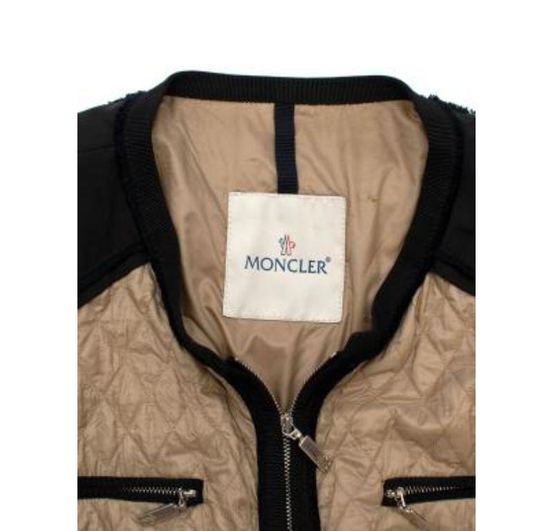 Moncler beige & black nylon Roseline jacket For Sale 2