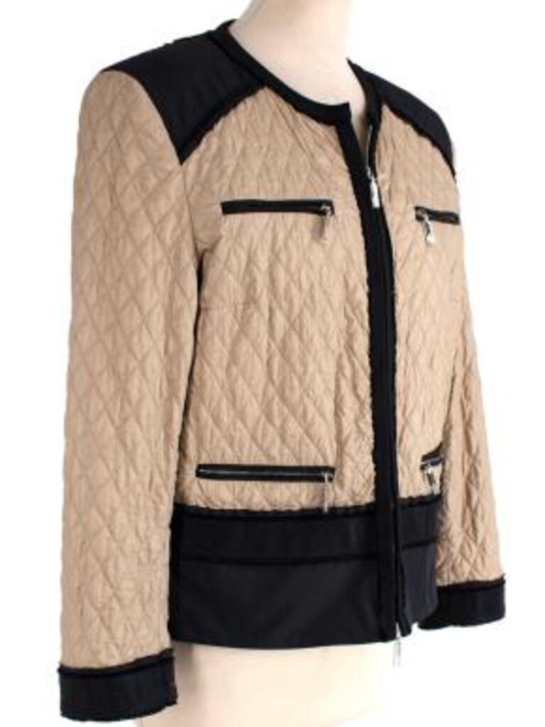 Moncler beige & black nylon Roseline jacket For Sale 5