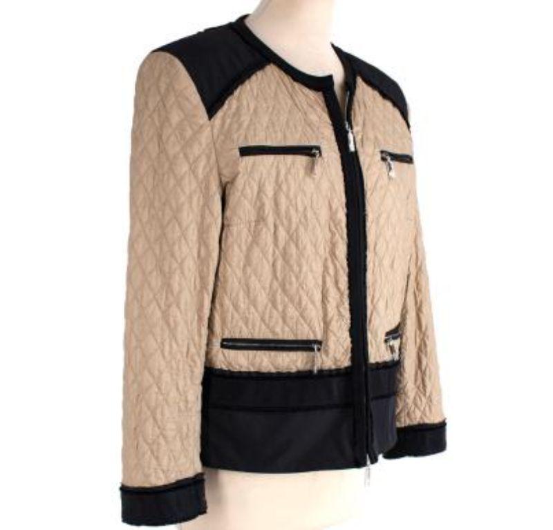 Moncler beige & black nylon Roseline jacket For Sale 5