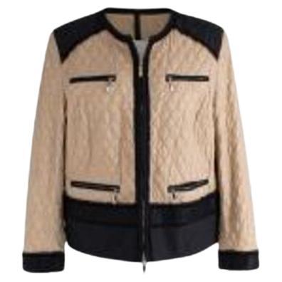 Moncler beige & black nylon Roseline jacket For Sale