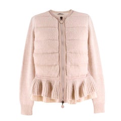 Moncler beige flared hem knitted cardigan US 4