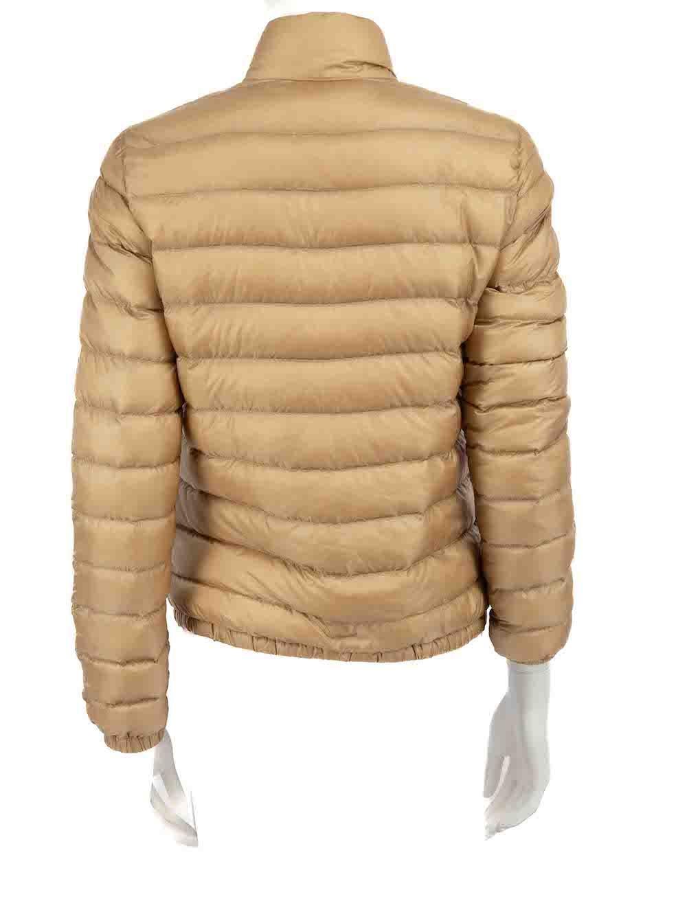 Moncler Beige Longue Saison Puffer Jacket Size S In Good Condition For Sale In London, GB