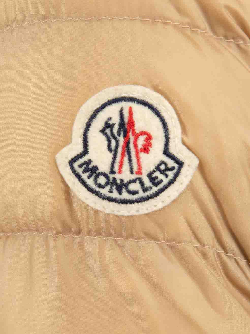 Moncler Beige Longue Saison Puffer Jacket Size S For Sale 2