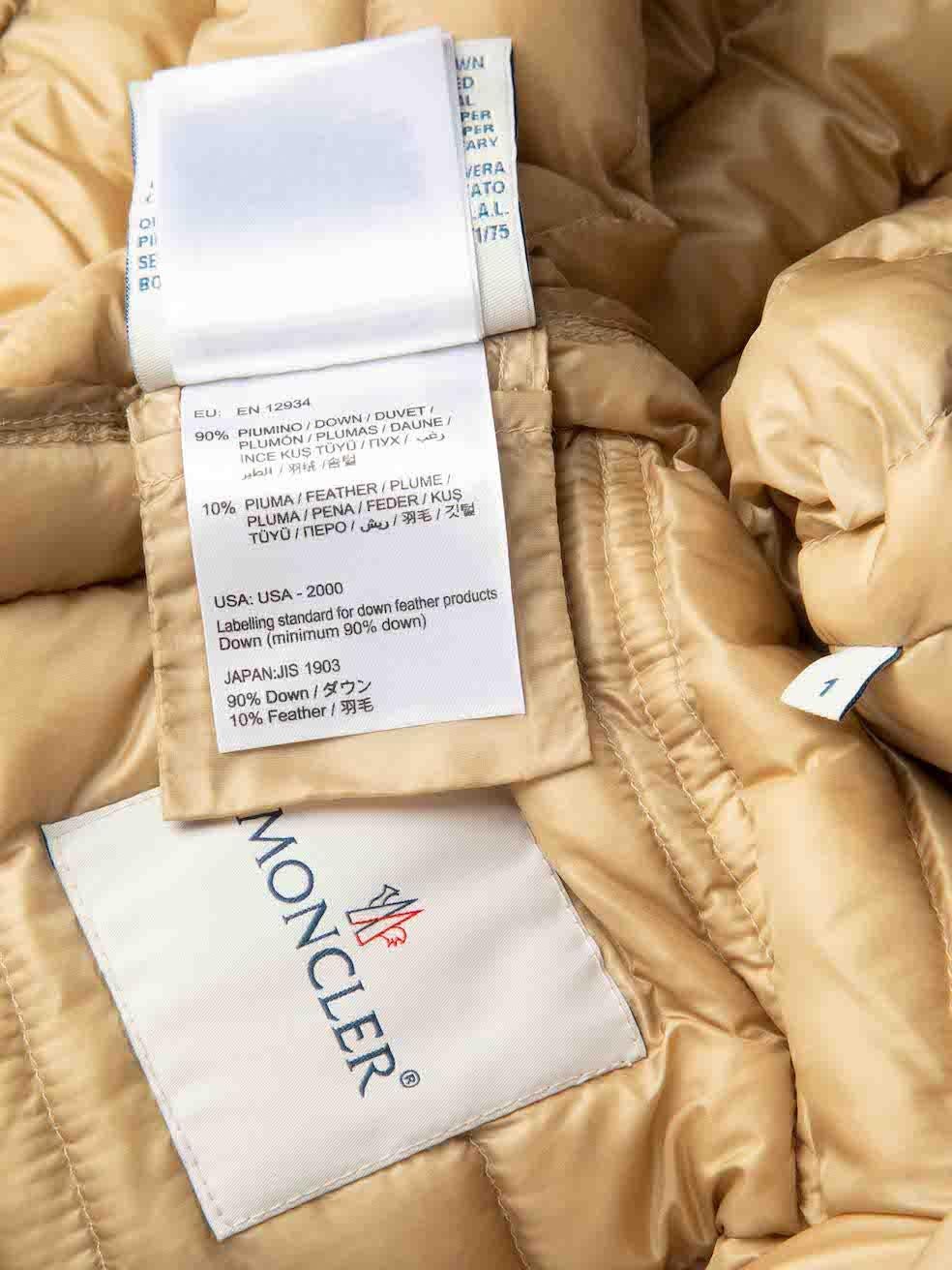 Moncler Beige Longue Saison Puffer Jacket Size S For Sale 4