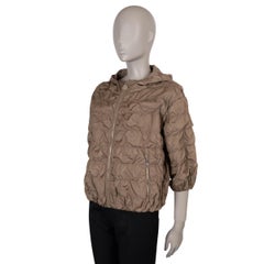 MONCLER beige nylon SALOME CRINKLED WINDBREAKER Jacket 1 S