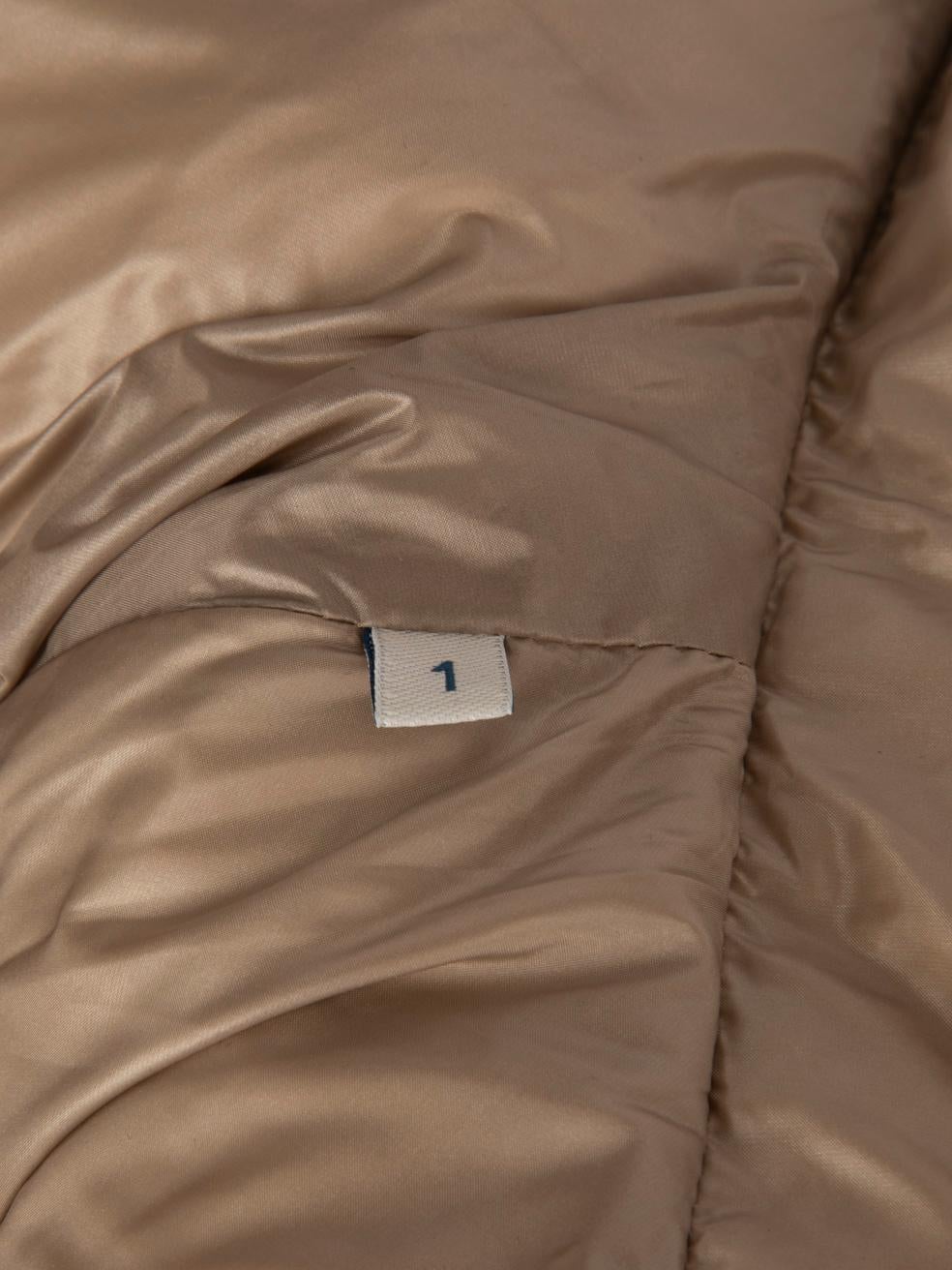 Moncler Beige Paranas Metallic Hooded Down Coat Size S For Sale 2