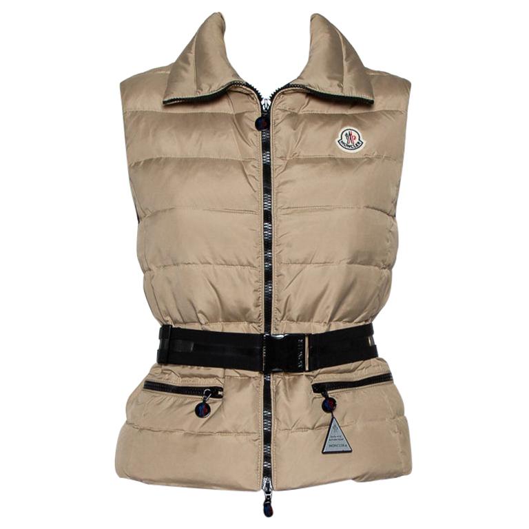 Moncler Beige Synthetic Padded Gaelle Vest XS at 1stDibs