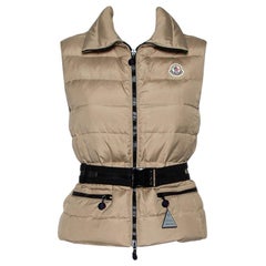 Moncler Beige Synthetic Padded Gaelle Vest XS