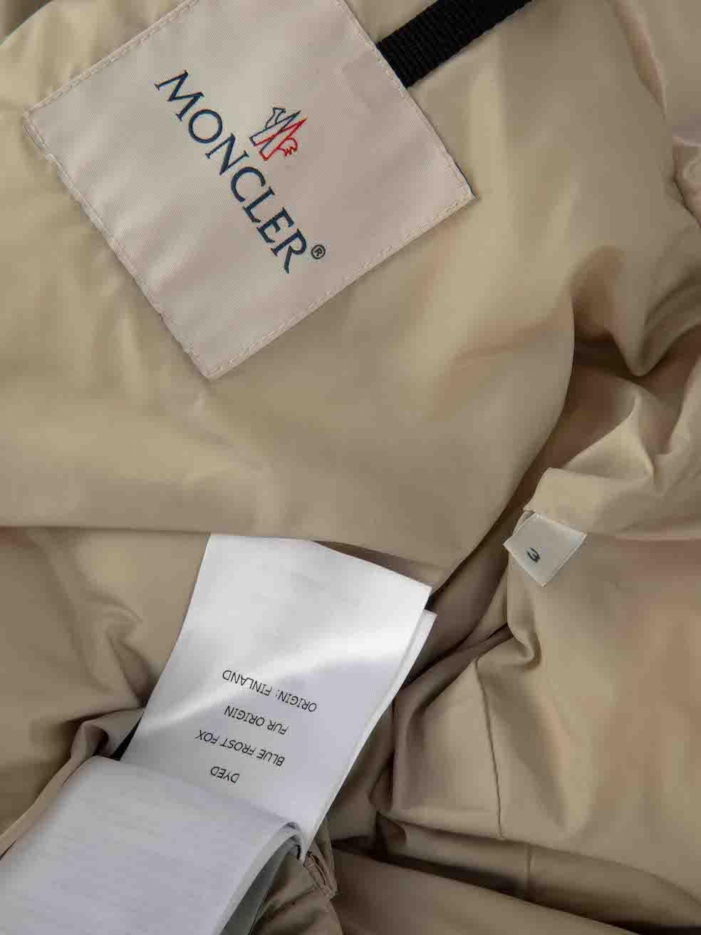 Moncler Beige Tatie Cupidone Short Down Jacket Size L For Sale 4