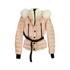 Moncler Beverly Giubbutto Pink Jacket w/ Removable Fur Lined Hood sz 1 / S