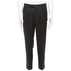 Moncler nero 100% lana vergine twill pannellato al ginocchio con pinces sul retro pantaloni IT46 S