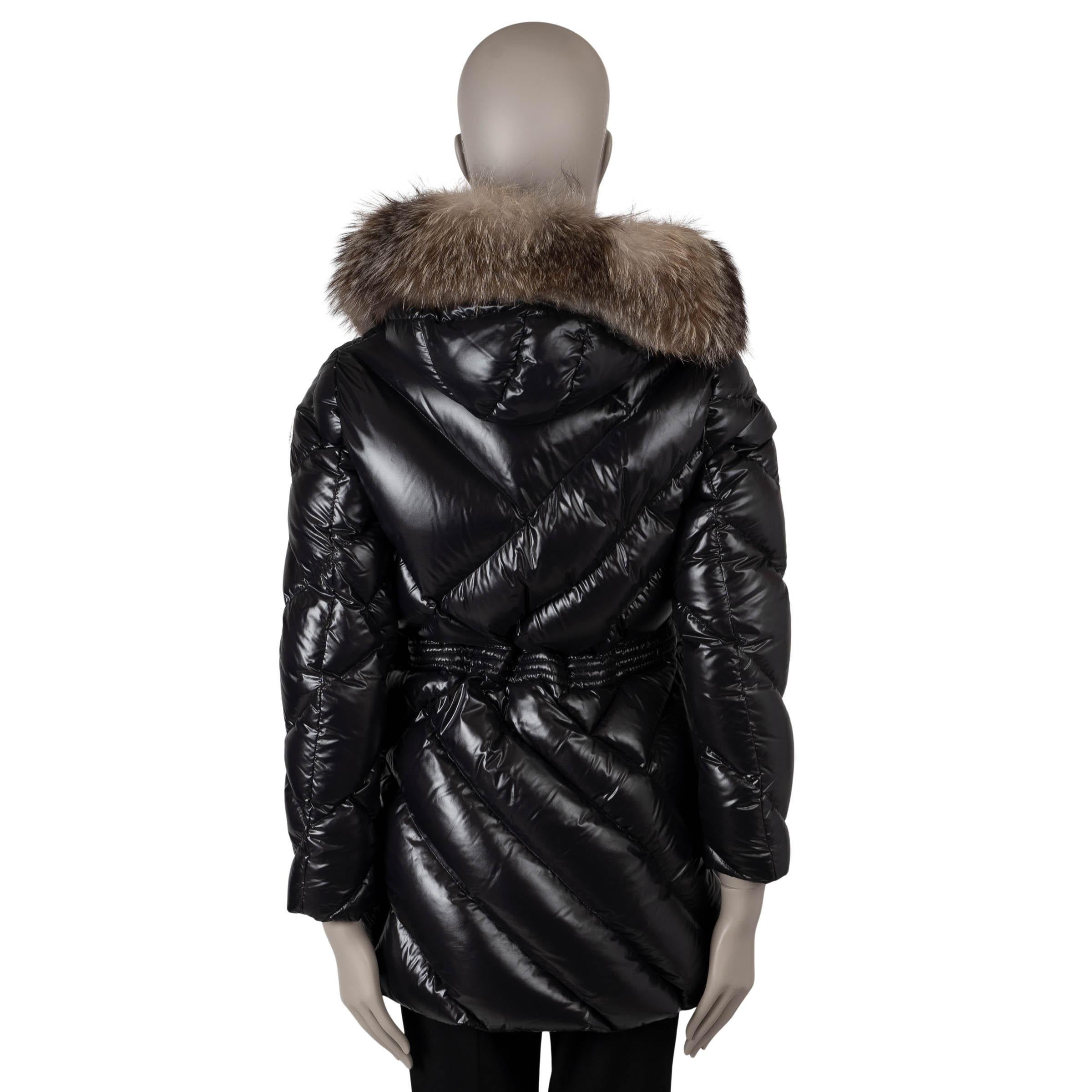 Nero Moncler nero 2020 DINARD FUR TRIM DOWN PUFFER PARKA Giacca 0 XS in vendita