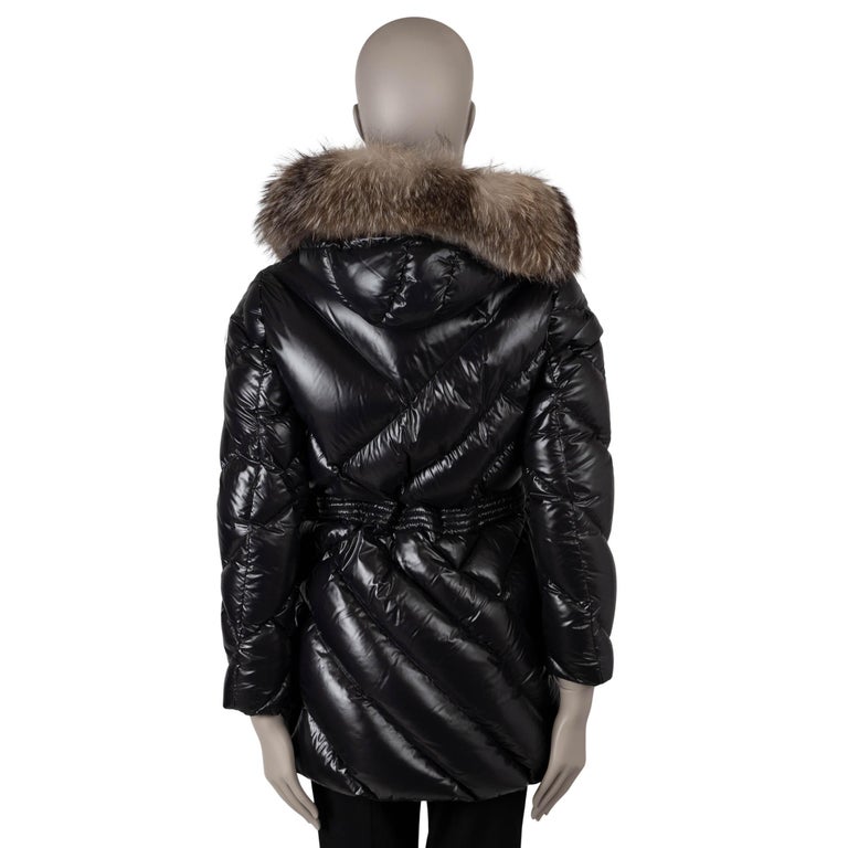 Moncler nero 2020 DINARD FUR TRIM DOWN PUFFER PARKA Giacca XS in