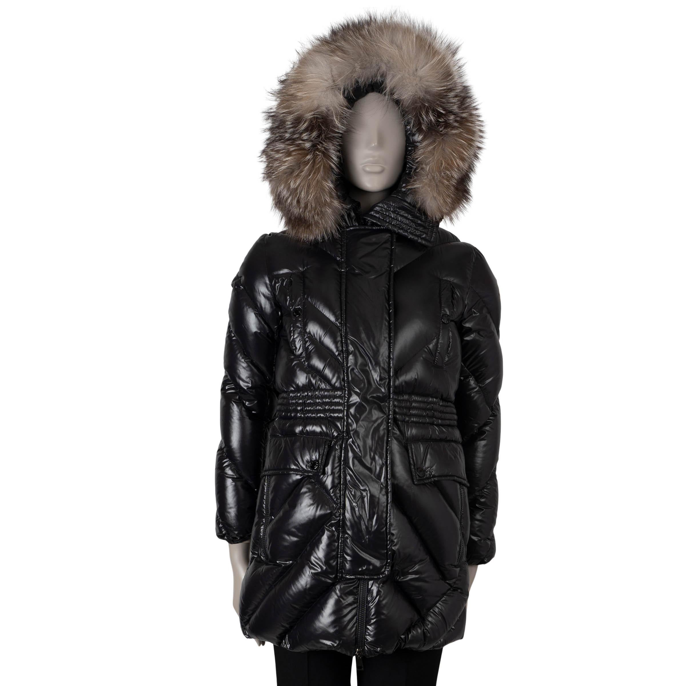 Moncler nero 2020 DINARD FUR TRIM DOWN PUFFER PARKA Giacca 0 XS In condizioni ottime in vendita a Zürich, CH