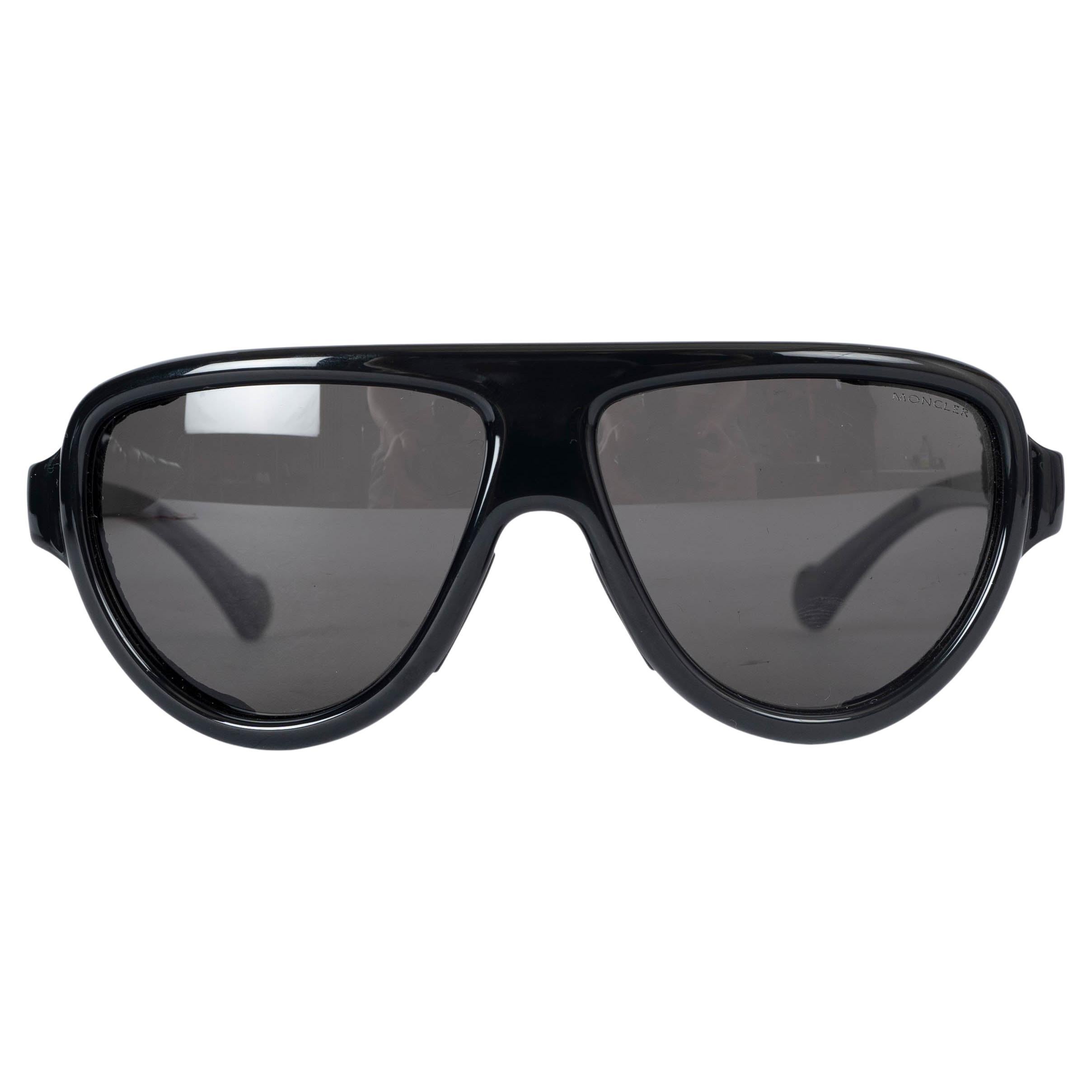 MONCLER black acetate BLINKER AVIATOR Sunglasses ML0089 For Sale