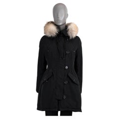 MONCLER schwarzer AREDHEL FUR TRIM DOWN PARKA Mantel Jacke 2 M