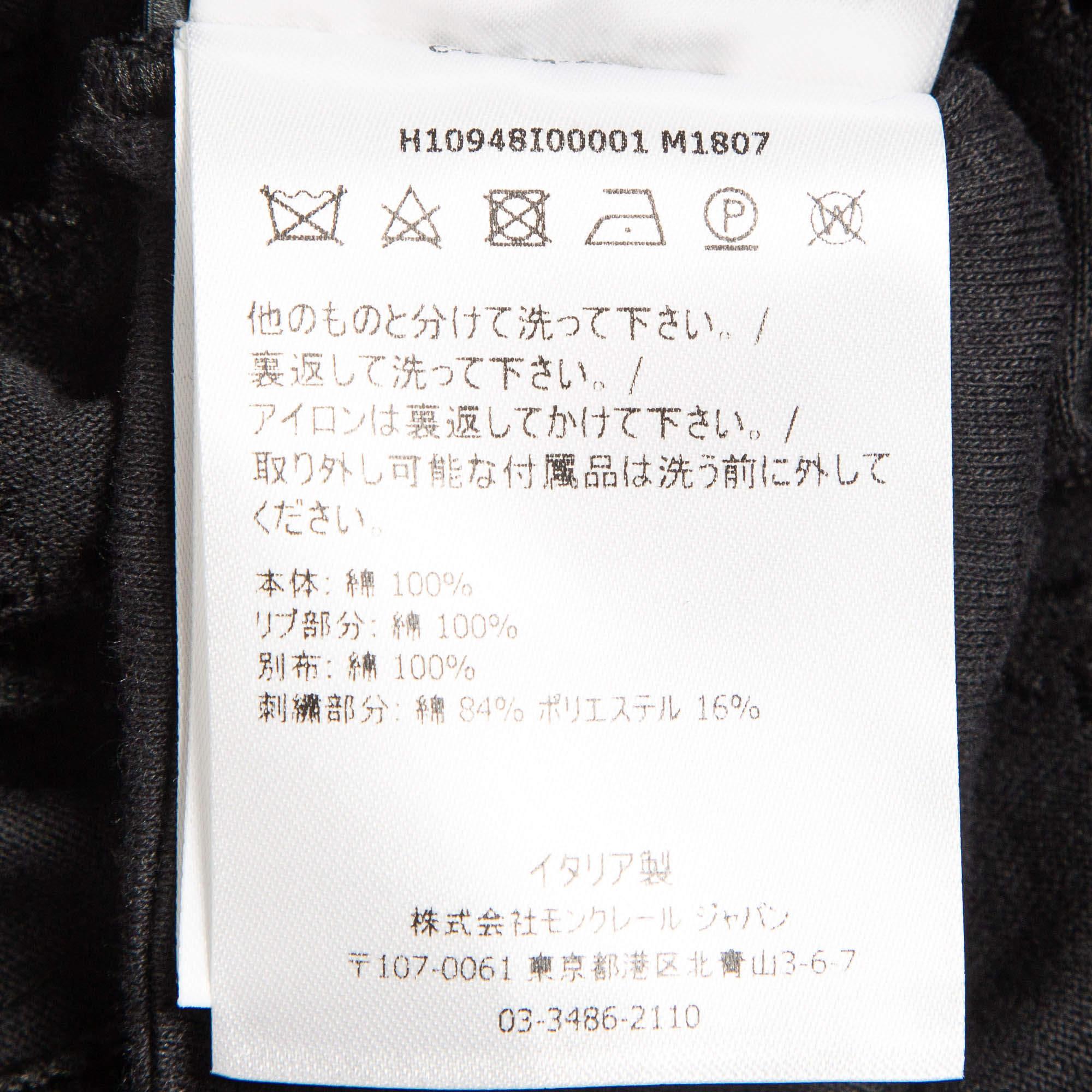 Moncler - Robe midi asymétrique en coton brodé Broderie Anglaise noire XS en vente 3