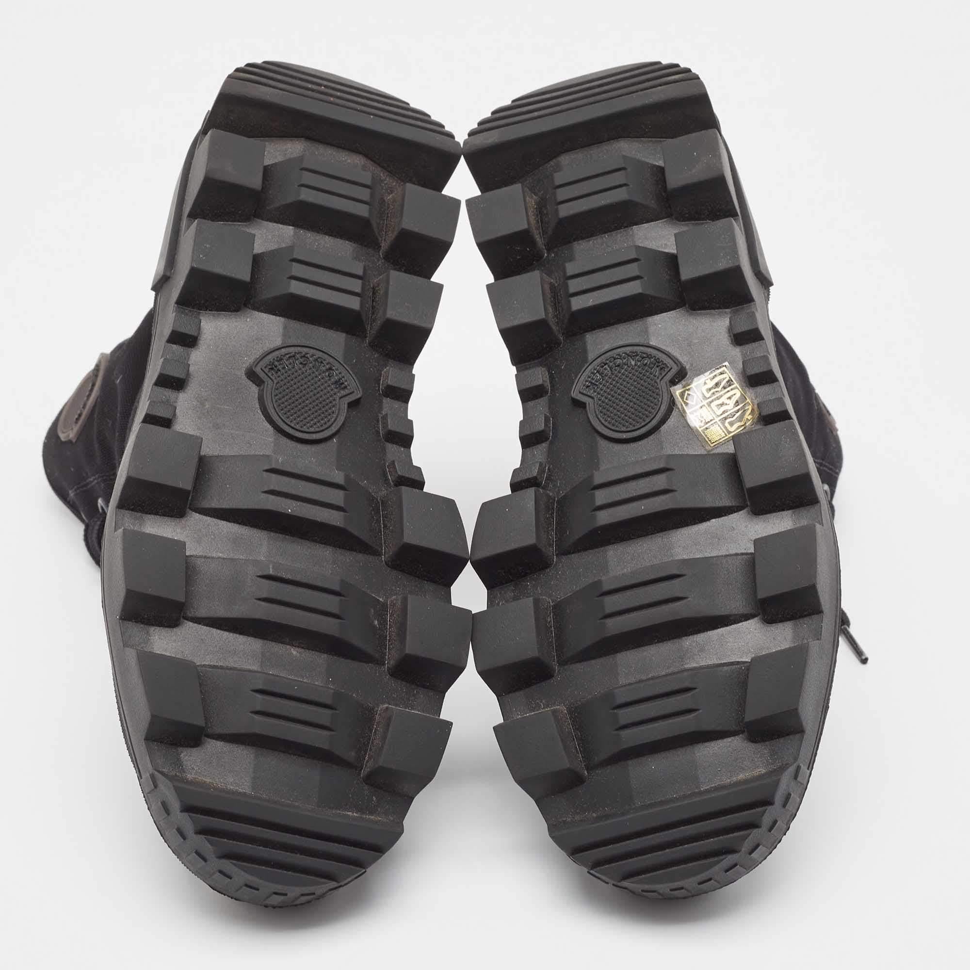 Women's Moncler Black Canvas Pyla Ankle Boots Size 37 For Sale