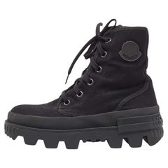 Moncler - Bottines Pyla en toile noire taille 37