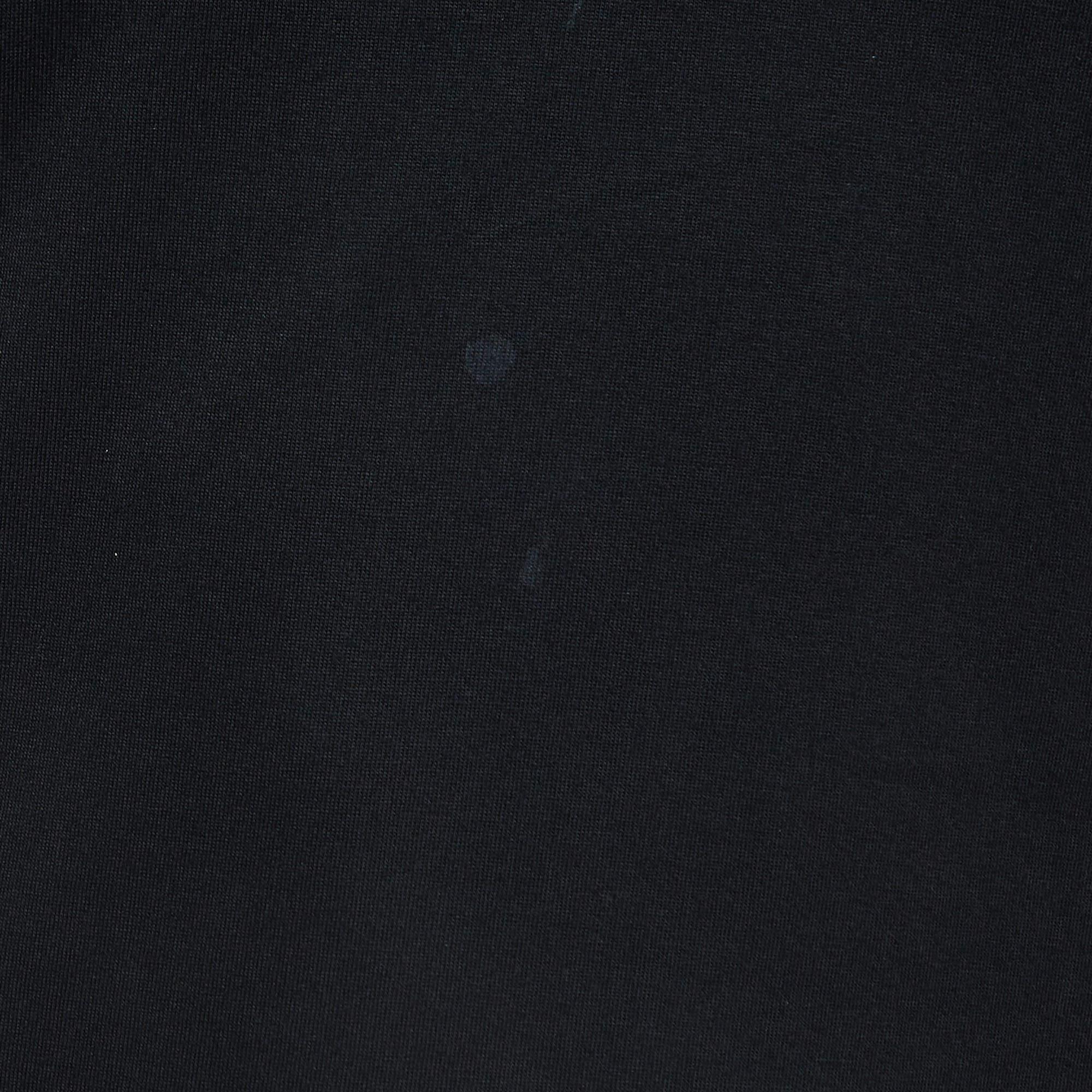 Men's Moncler Black Cotton Short Sleeve T-Shirt M For Sale
