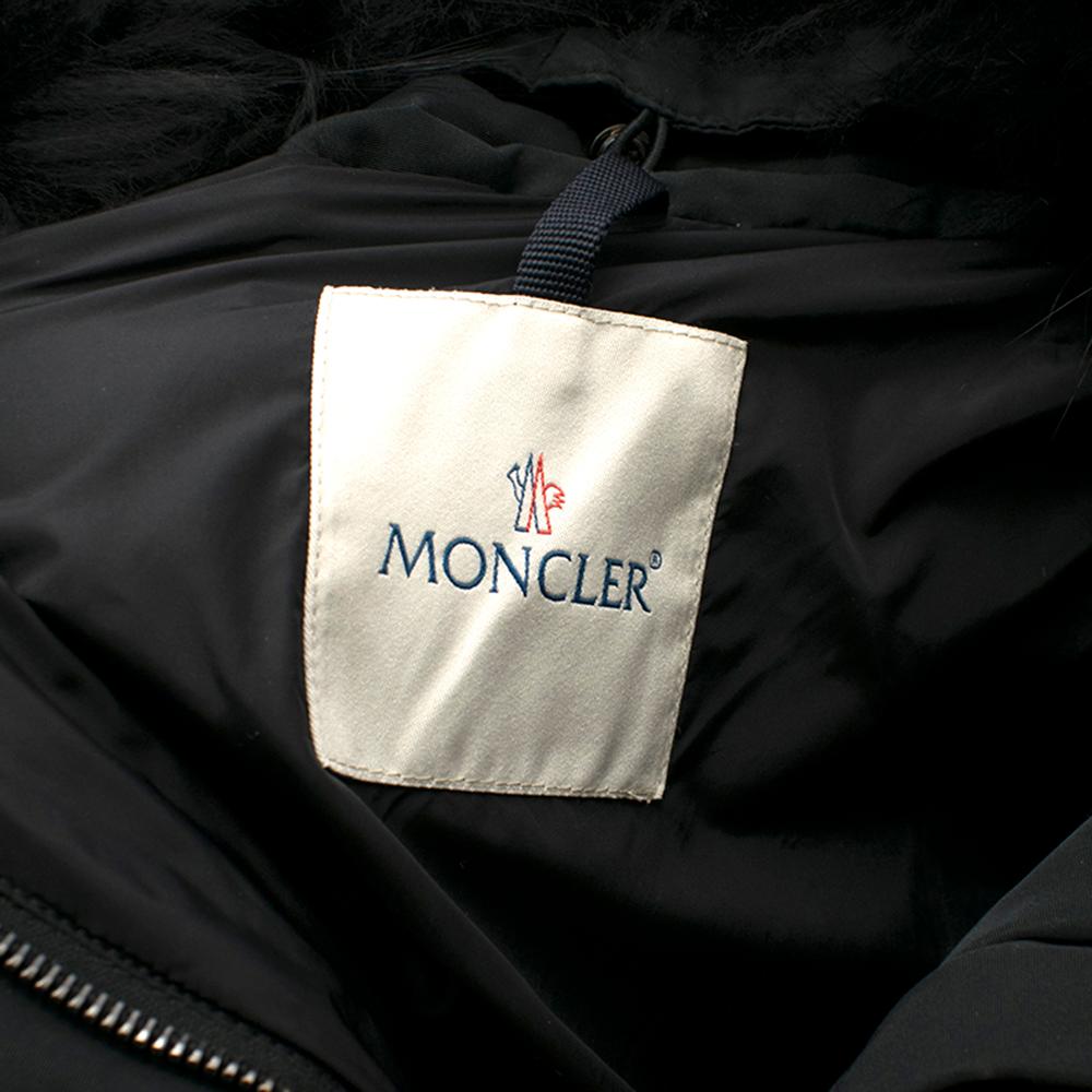 Moncler Black Down Coat with Fur Collar - Size M  In Good Condition For Sale In London, GB