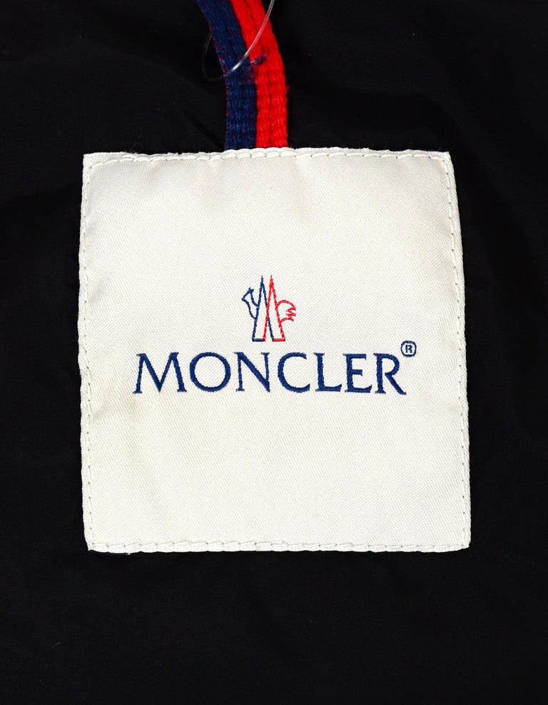 Moncler Black Down Flammette Coat w/ Hidden Hood sz Medium rt $1,455 ...