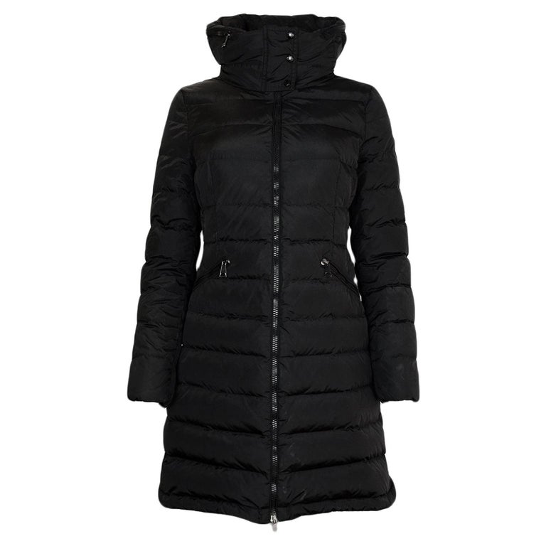 Moncler Black Down Flammette Coat w/ Hidden Hood sz Medium rt $1,455 ...