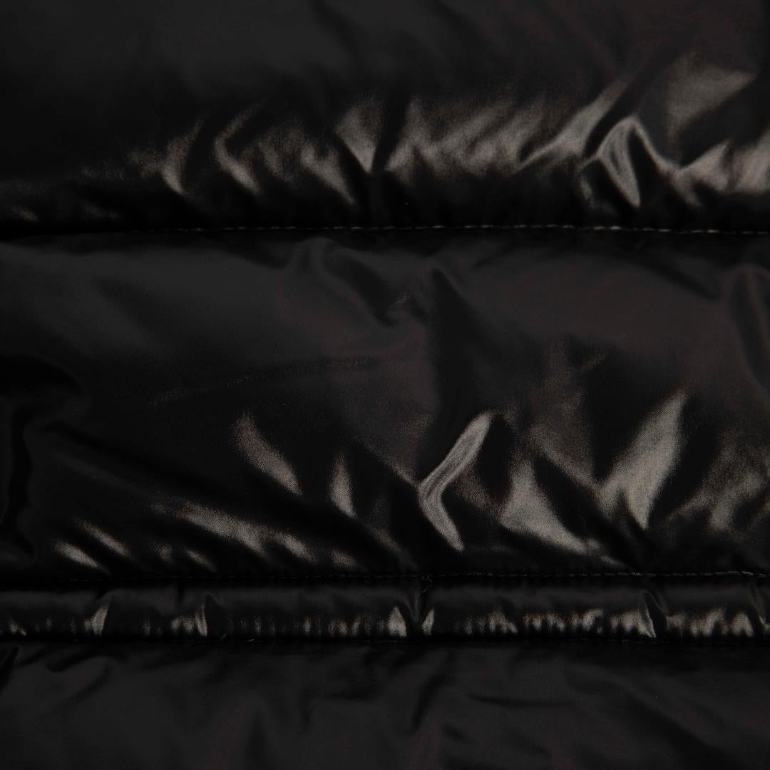 Moncler Black Esra Fox Fur Trim Down Jacket Size M In Good Condition For Sale In London, GB