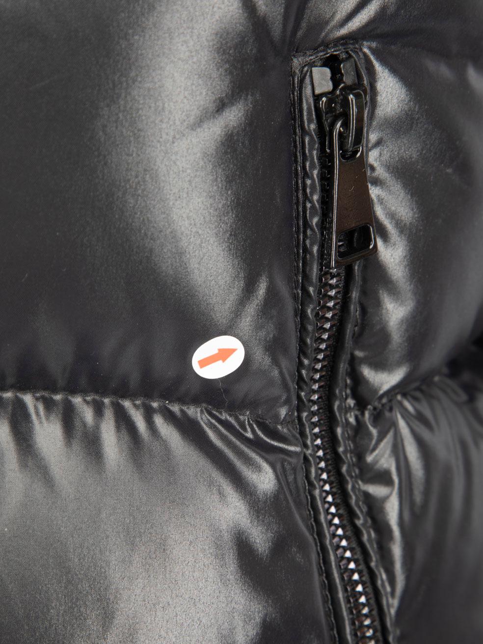 Moncler Piumino Esra nero con bordo in pelliccia di volpe taglia XS in vendita 1