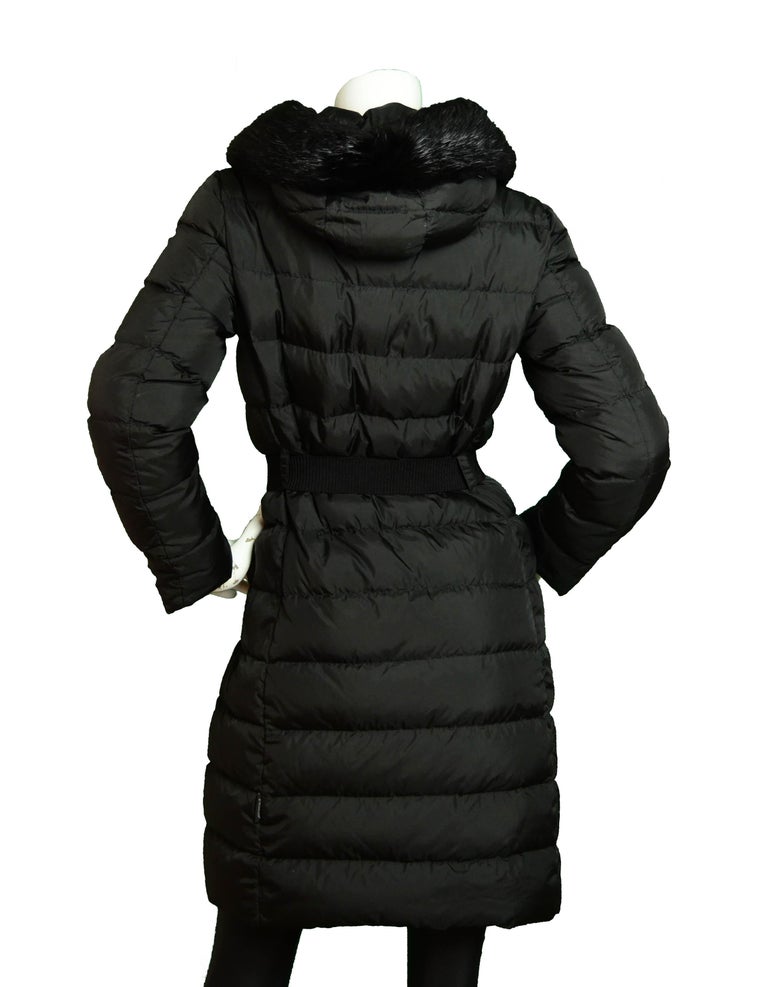 Moncler Black Fabrefur Hooded Down Coat w/ Detachable Fur sz 1/S rt. $1,775  For Sale at 1stDibs | moncler fabrefur