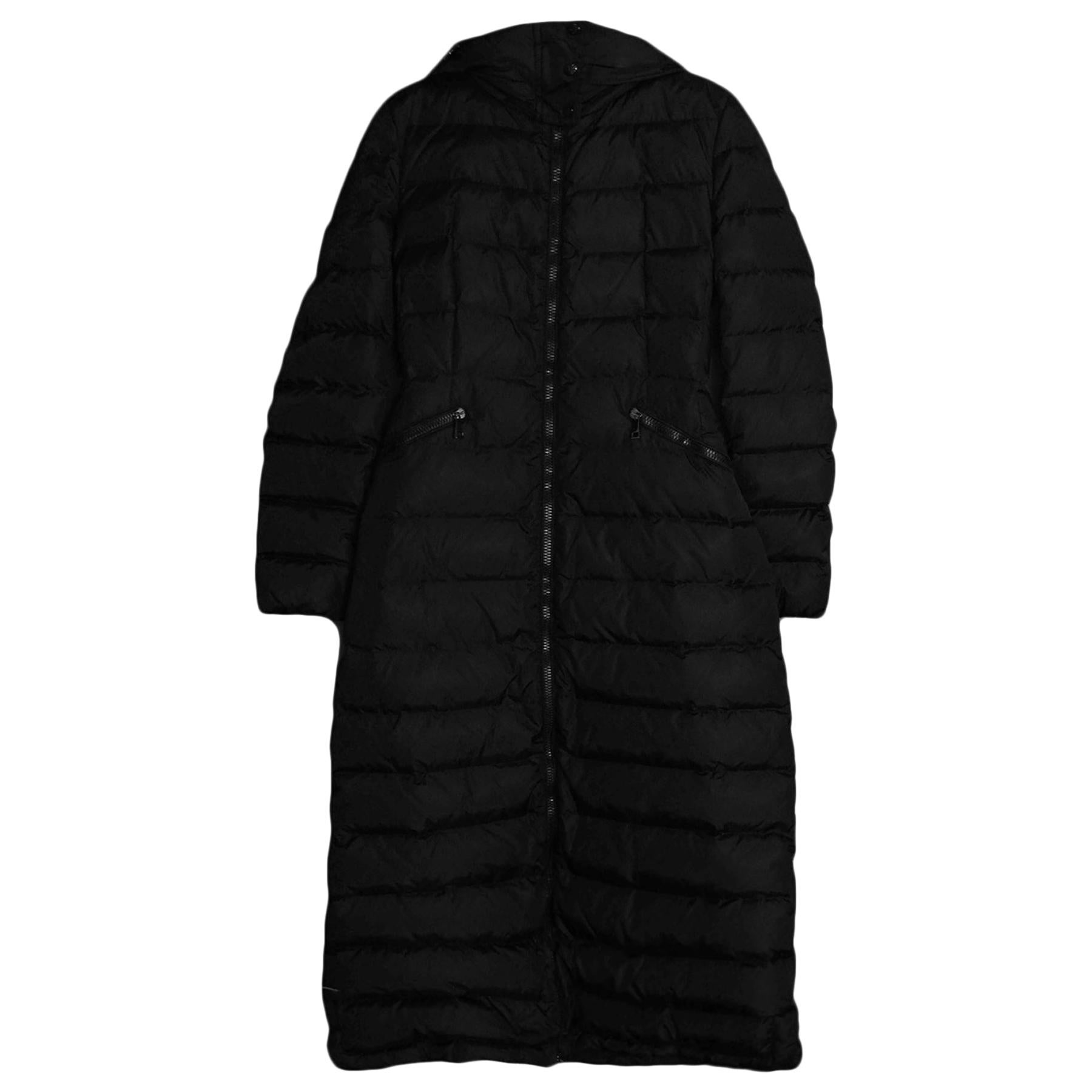 Moncler Black Flammong Long Puffer Coat sz 1/ Small