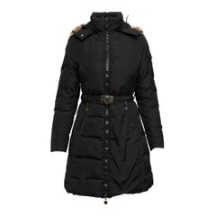 Moncler Black Fur-Trimmed Coat