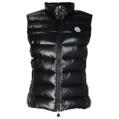 Moncler Black Ghany Shiny Quilted Puffer Vest Sz 4/XL