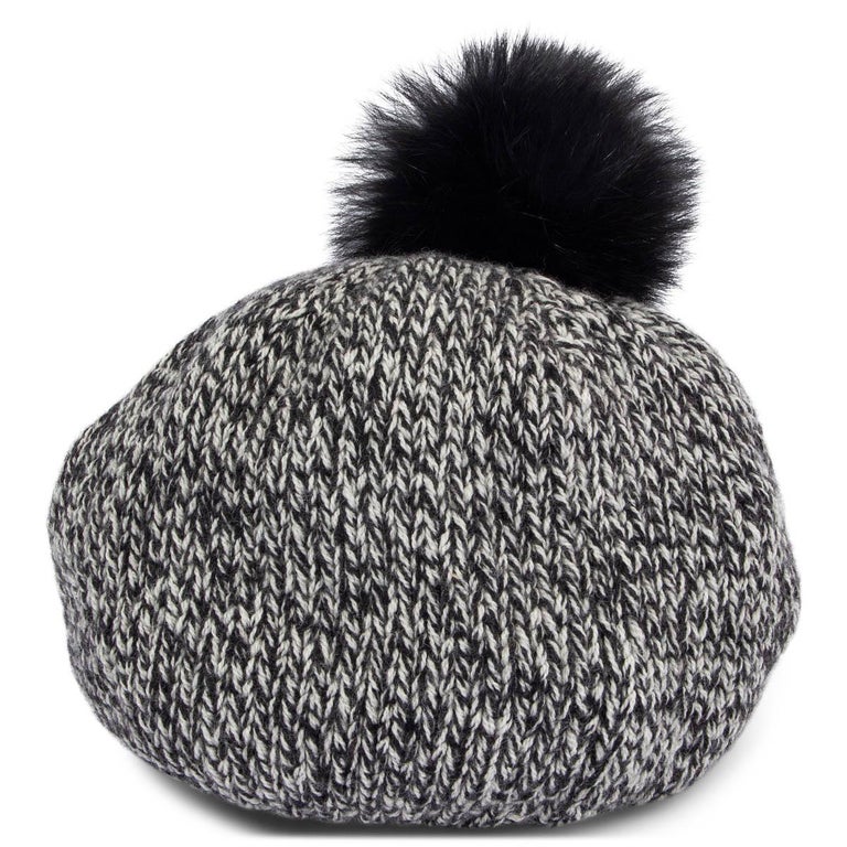 LOUIS VUITTON Knit Beanie Hat Damier Gray Alpaca & Wool Size M