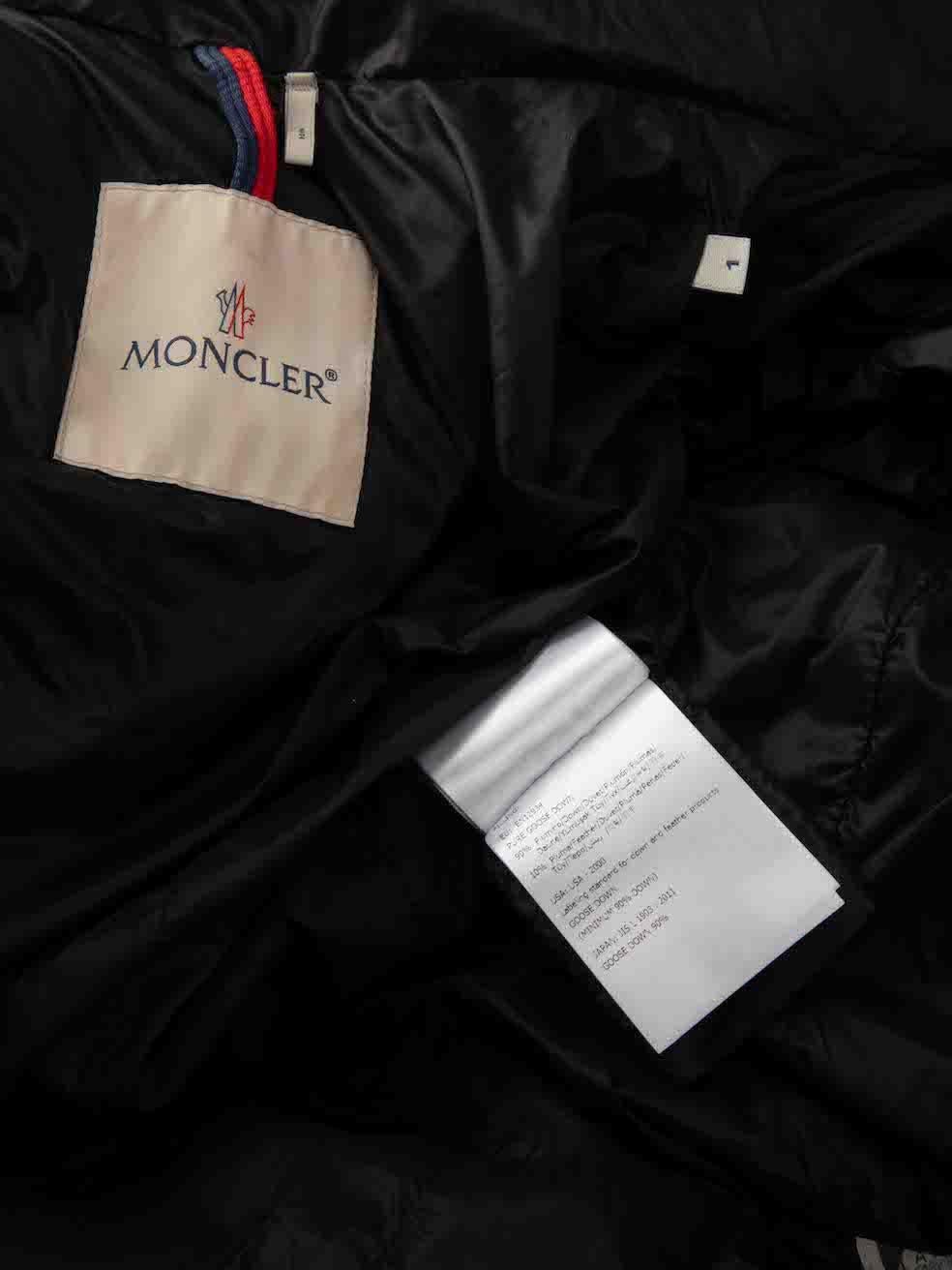 Moncler Black Hermine Hooded Puffer Coat Size S For Sale 4