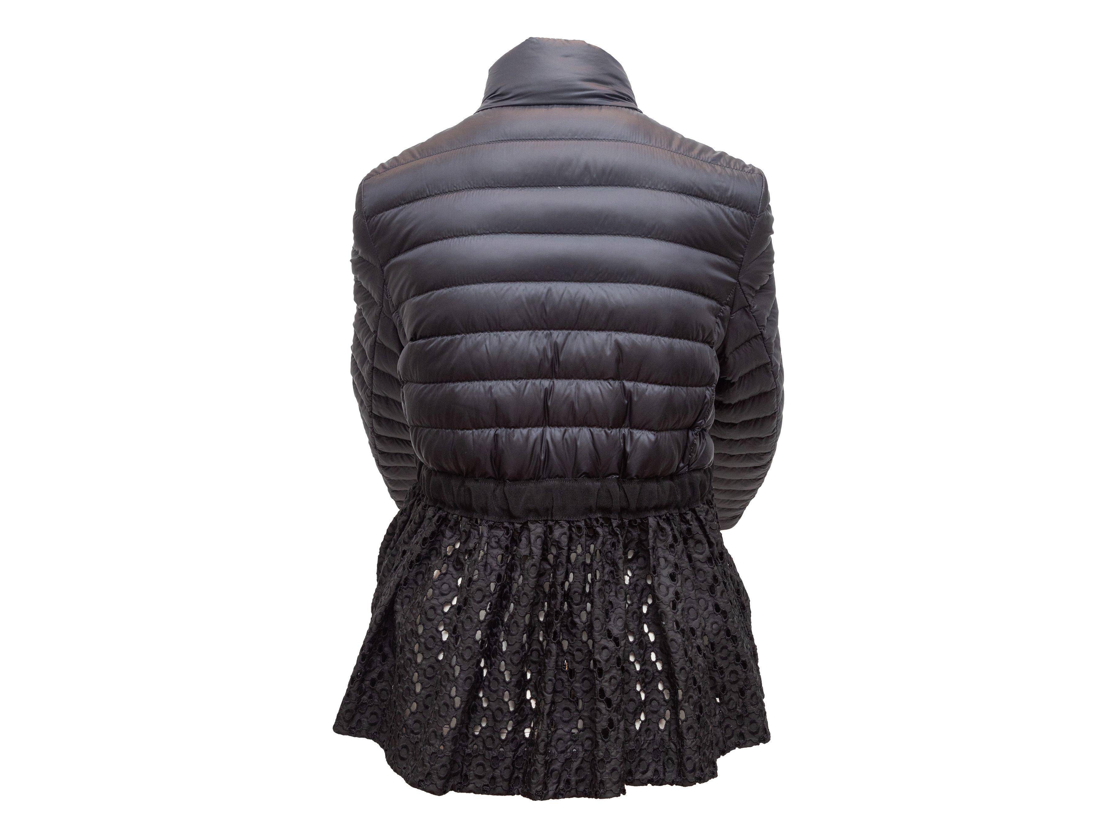 Moncler Black Lace-Trimmed Puffer Jacket 2