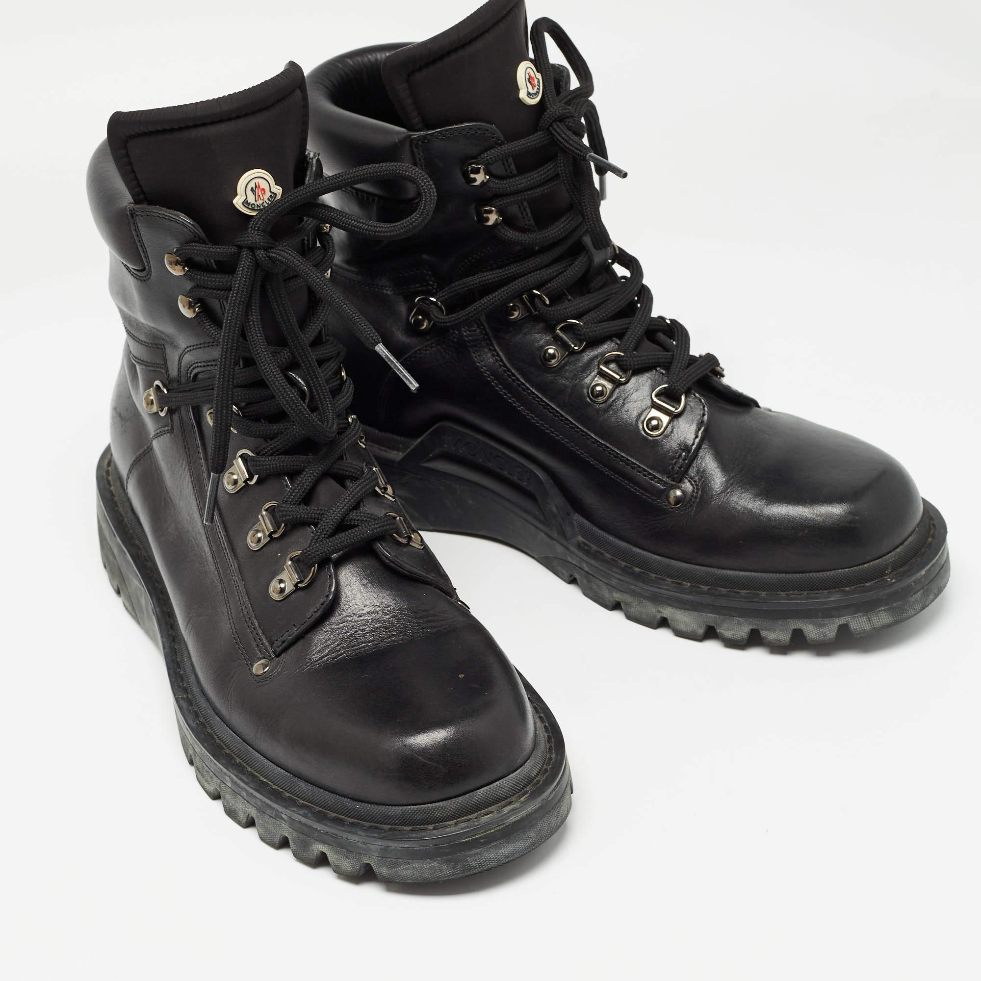 Men's Moncler Black Lace Up Ankle Boots Size 42