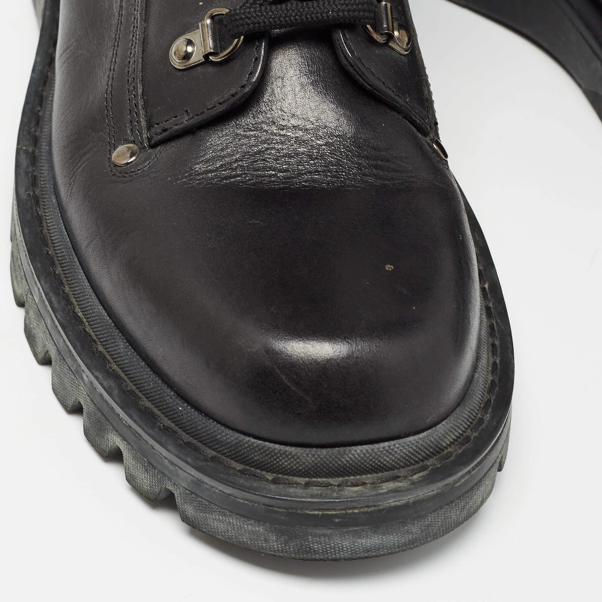 Moncler Black Lace Up Ankle Boots Size 42 4