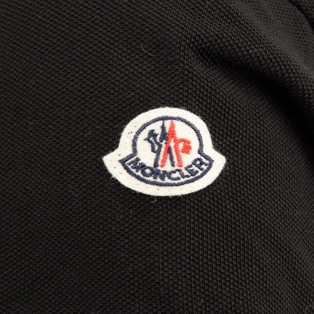 Moncler Black Logo Detail Polo T-Shirt Size M. Bon état - En vente à London, GB