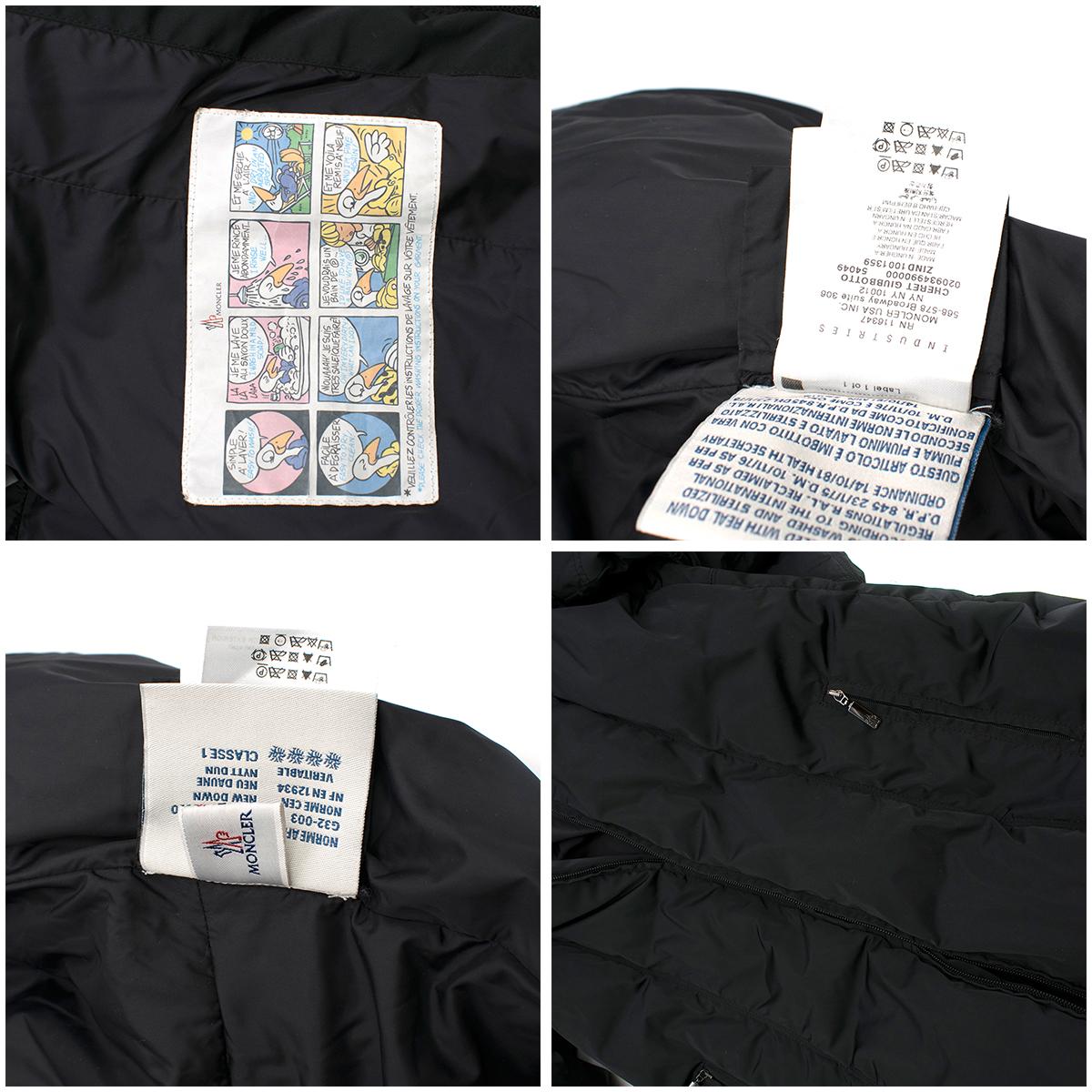 Moncler Black Long Down Filled Hooded Jacket 1 5