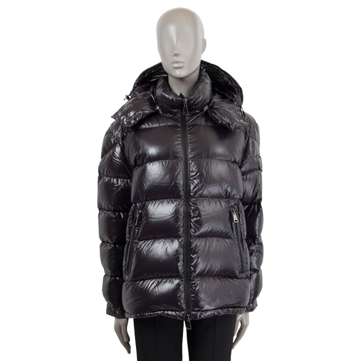 MONCLER black MARIE SHINY PUFFER DOWN Jacket 4 XL For Sale