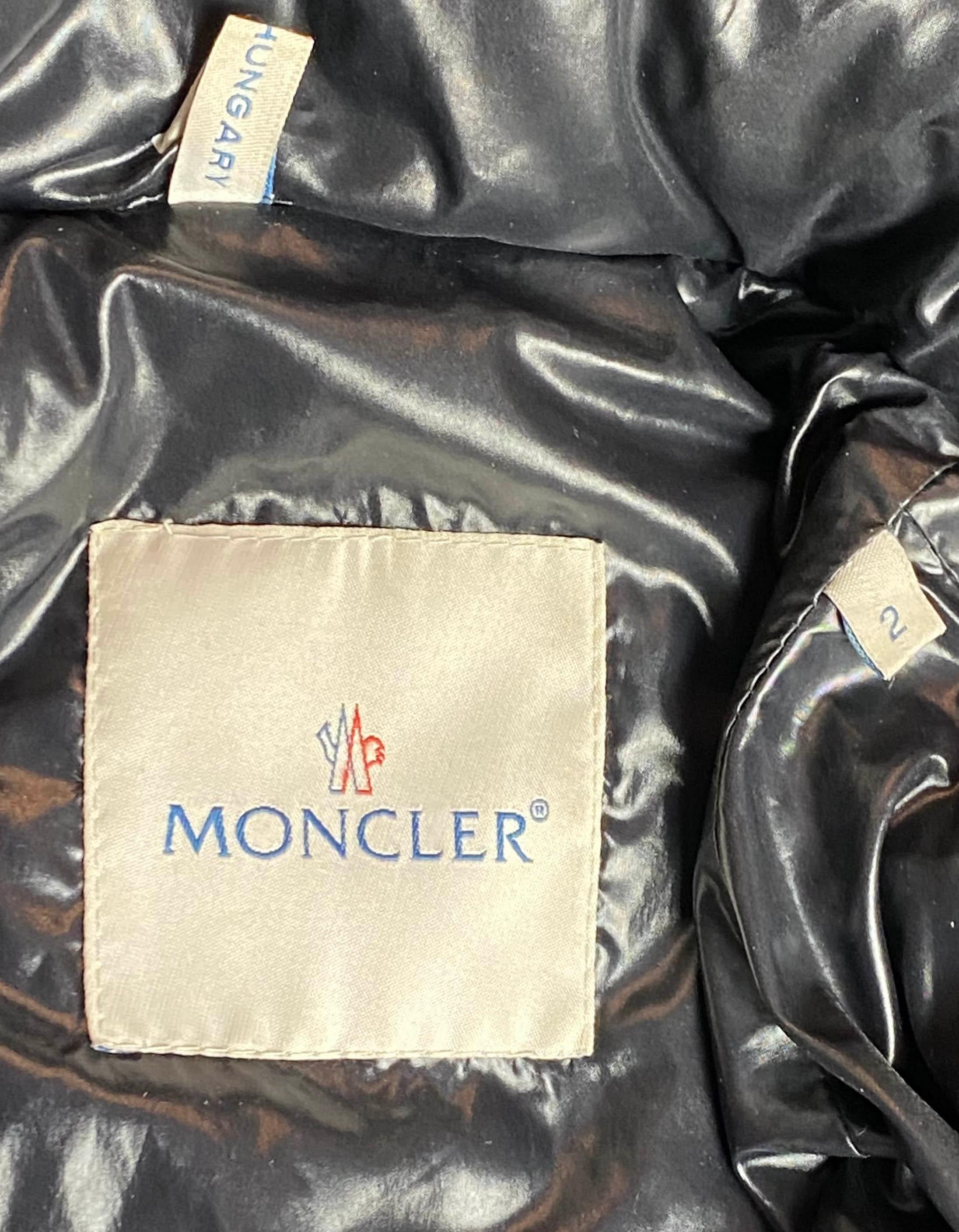 Women's Moncler Black Meina Puffer Down Coat w/Belt & Detachable Hood sz 2/US M